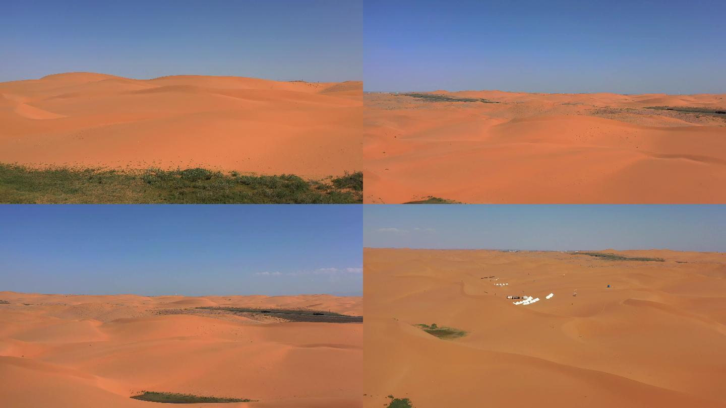 内蒙古阿拉善沙漠风光航拍4K视频