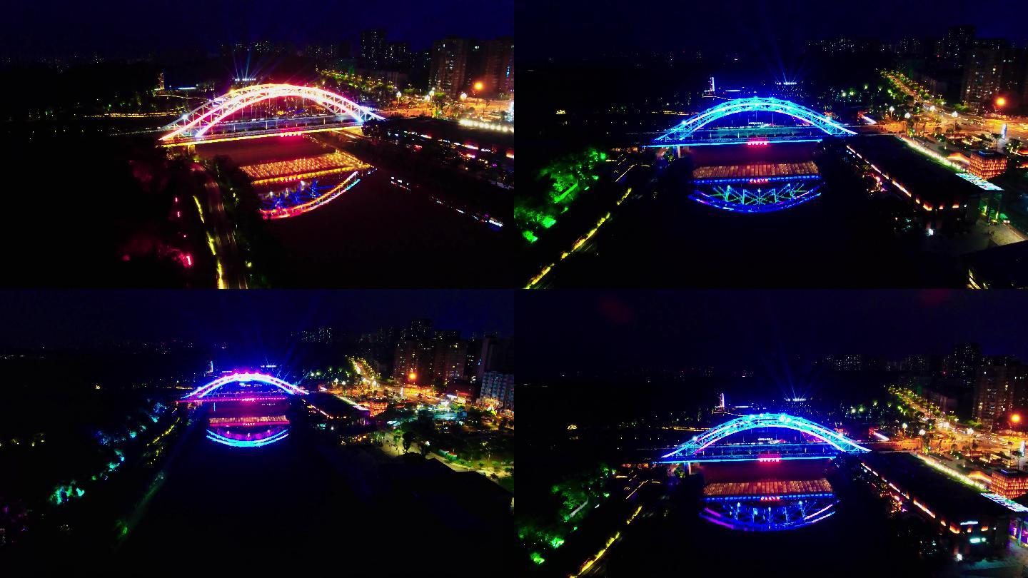 自贡网红桥远景航拍