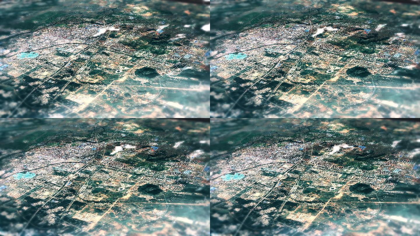 4K枣庄市主城区地图视频动画素材