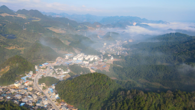 4k航拍乡镇 城镇 风景 建筑 实拍