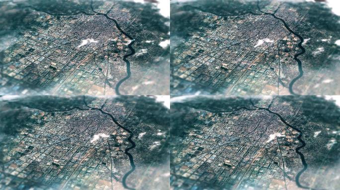 4K亳州市主城区地图视频动画素材
