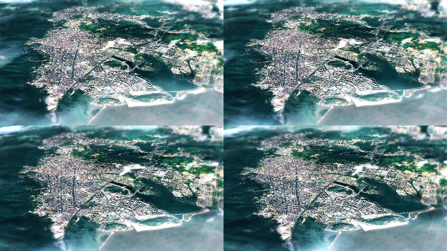 4K宁德市主城区地图视频动画素材