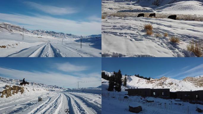 新疆西藏雪山道路各种空镜