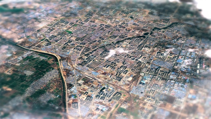 4K菏泽市主城区地图视频动画素材