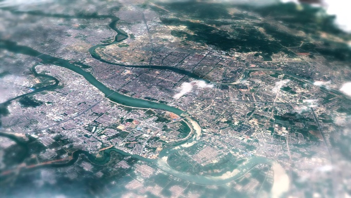 4K揭阳市主城区地图视频动画素材