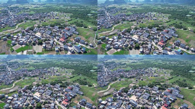 桂林会仙镇村落民宿建筑航拍