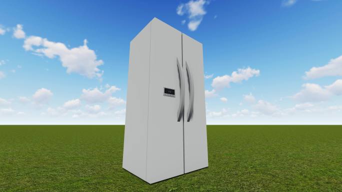 成片绿色天然冰箱 原创C4D 三维模型