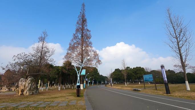 安庆地标菱湖公园延时风光视频素材