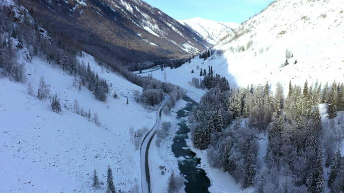 雪山大雪冰山冰雪路风景山