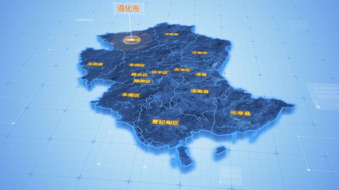 唐山遵化市三维科技地图
