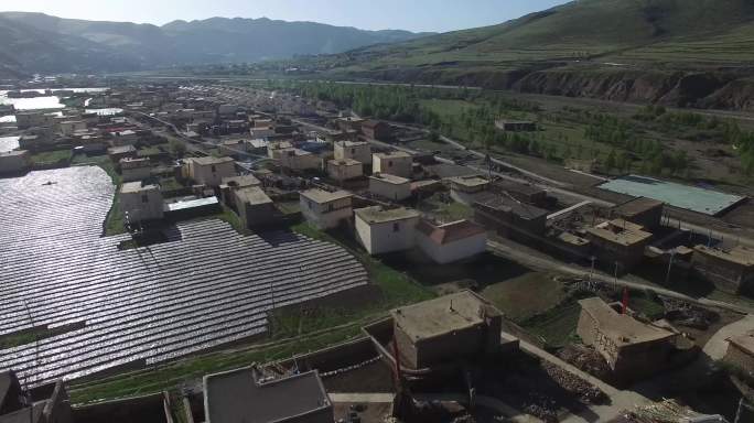 航拍 川西藏族村庄