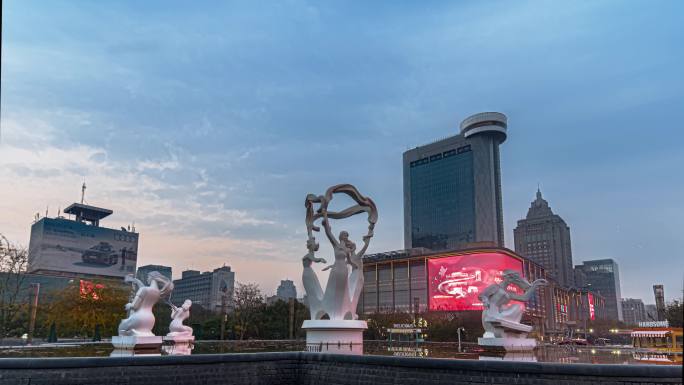 杭州 武林广场 音乐喷泉 西湖文化广场