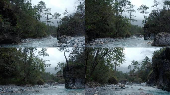 溪流 航拍 空镜头 风景 自然