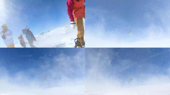 直升机滑雪高清视频