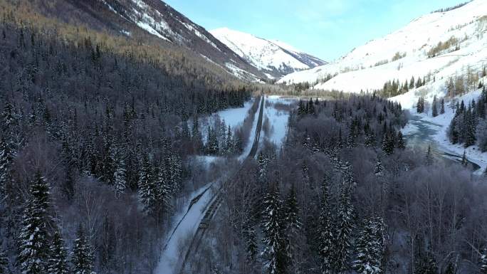 雪山大雪冰山冰雪路风景山