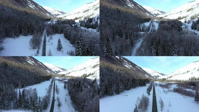 雪山大雪冰山冰雪路风景山