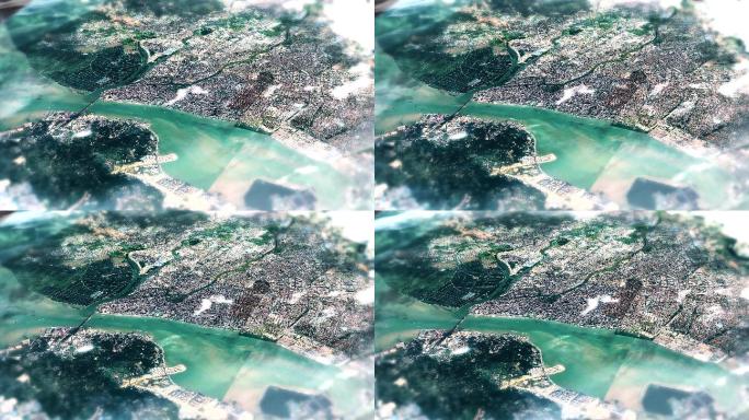 4K汕头市主城区地图视频动画素材