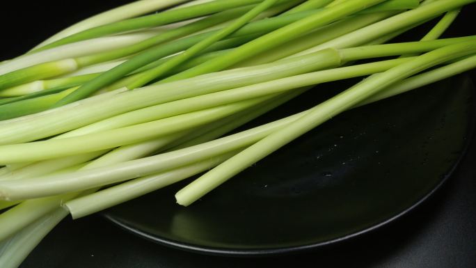 新鲜蒜薹蒜苔食材4K视频（五）