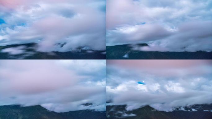 【4K可商用】梅里雪山夜晚延时摄影云雾