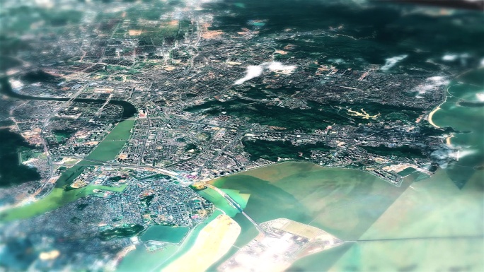 4K珠海市主城区地图视频动画素材