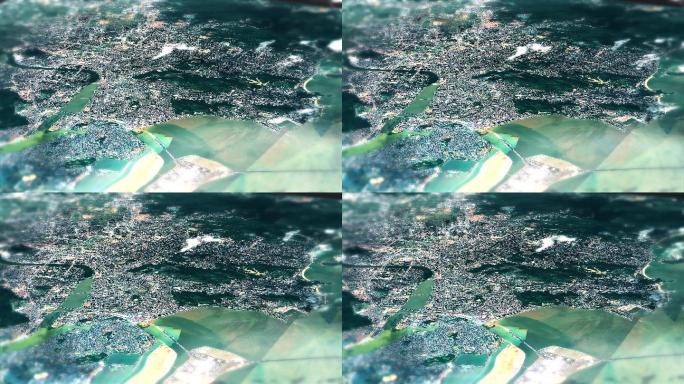 4K珠海市主城区地图视频动画素材