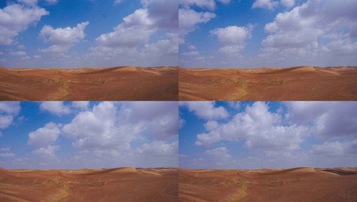 延时拍摄腾格里沙漠云朵运动