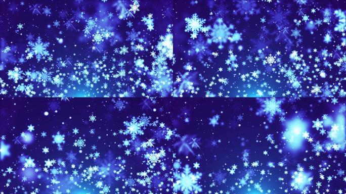 圣诞节蓝色雪花飘升