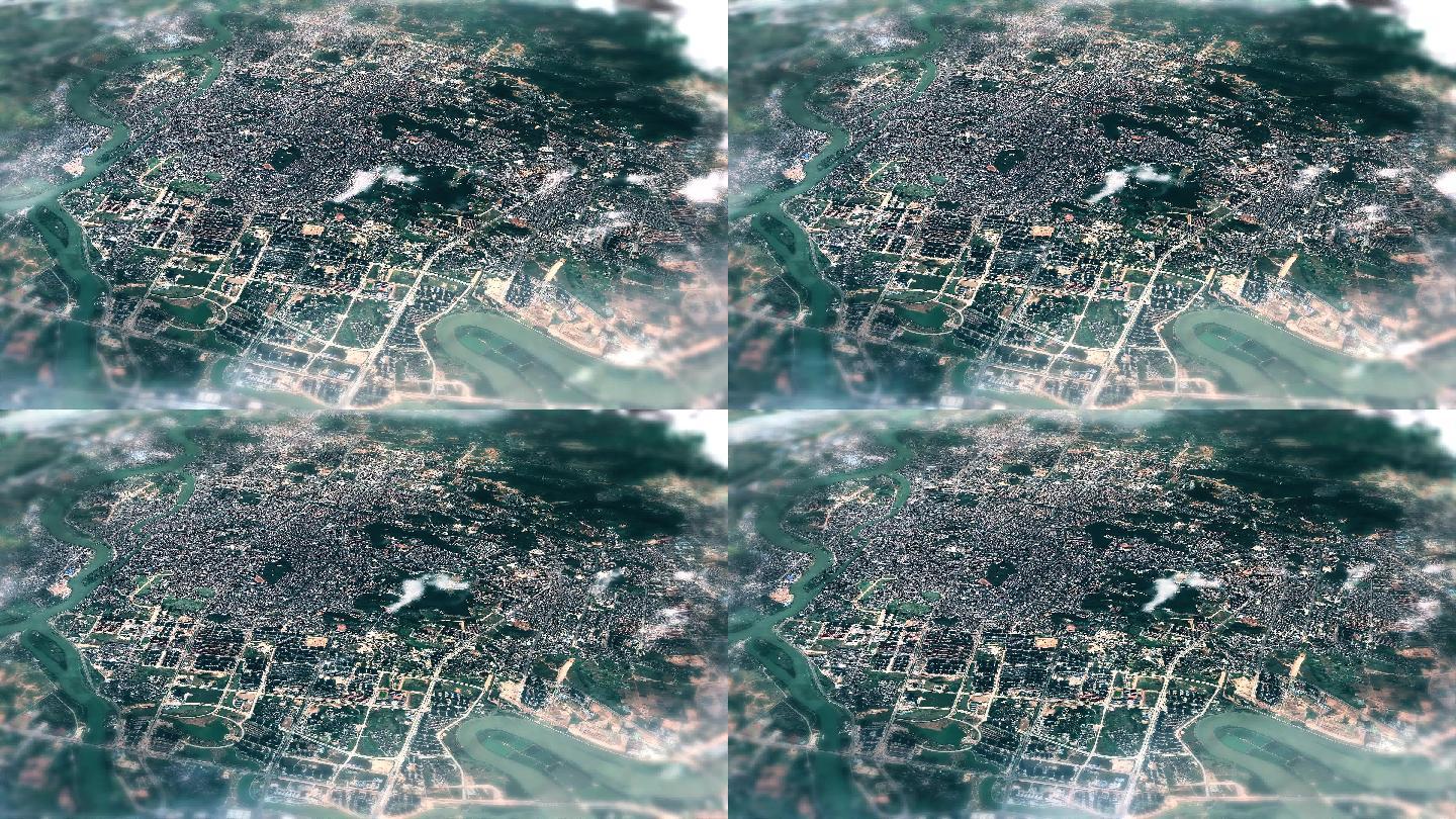 4K阳江市主城区地图视频动画素材