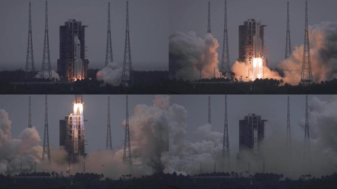 中国空间站天和核心舱火箭发射4K120P