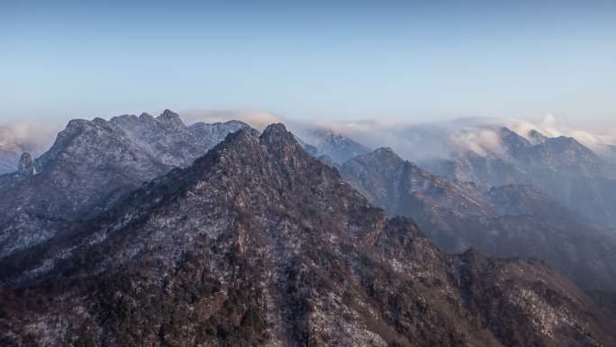 秦岭雪景云海延时