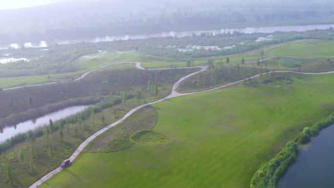 航拍微山湖亚洲湿地公园