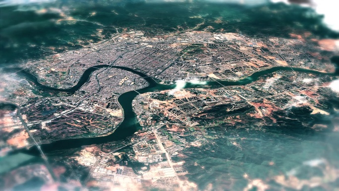 4K河源市主城区地图视频动画素材