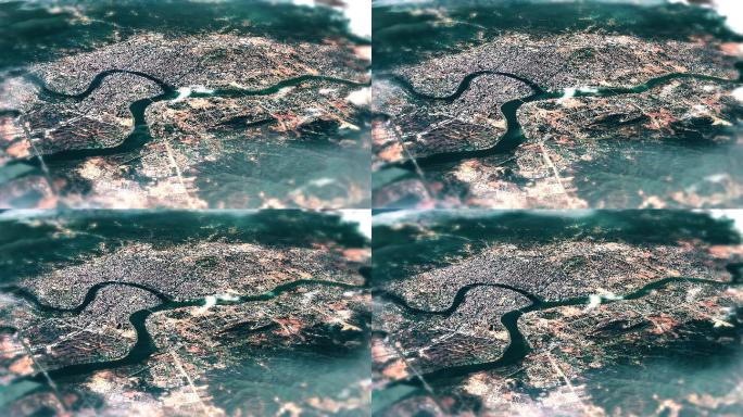 4K河源市主城区地图视频动画素材