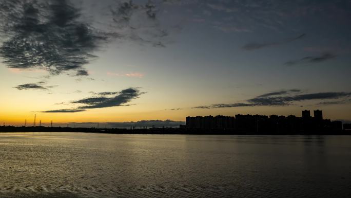 合肥北城梅冲湖日转夜城市延时