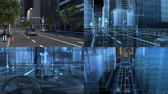 【原创】4K科技智慧城市交通虚拟城市转换