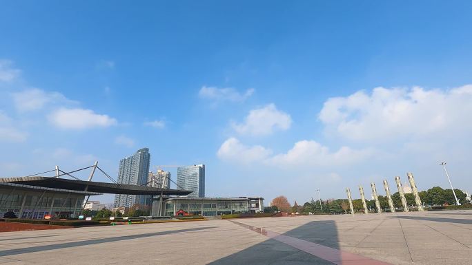 安庆地标人民广场菱湖公园延时风光