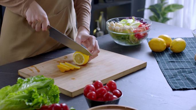 【原创】厨房切柠檬蔬菜水果