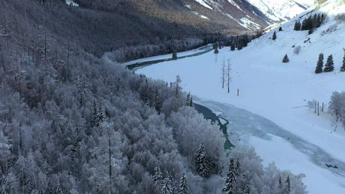 雪山大雪冰山冰雪路风景山