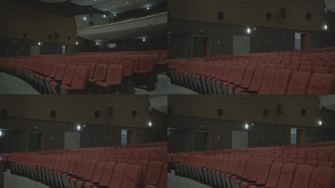 4K空挡的电影院空座椅