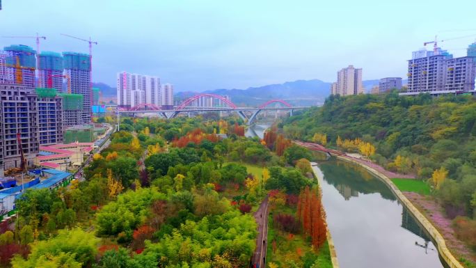 毕节德溪大桥航拍夜景延时