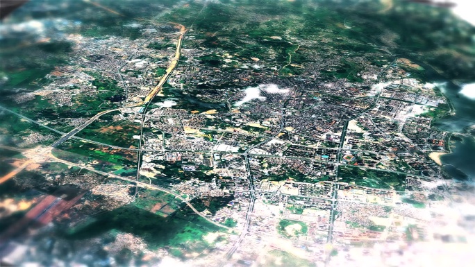 4K湛江市主城区地图视频动画素材