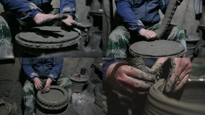 荥经黑砂制作手工砂器拉坯砂锅生产实拍