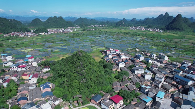 桂林会仙玻璃田风景区航拍