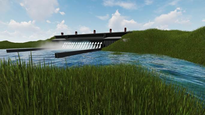 4k三峡大坝水力发电碳中和绿色能源