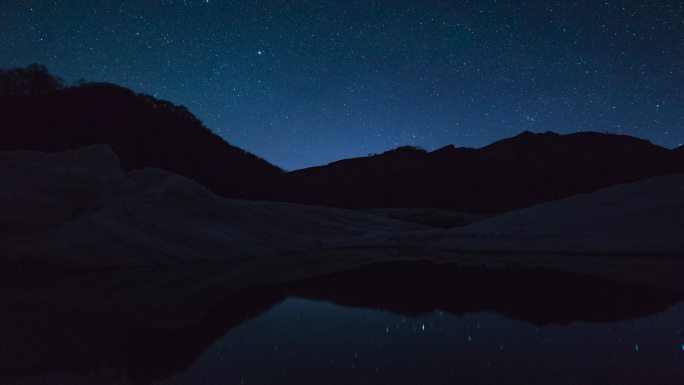 赤城县老掌沟 夜晚湖面星空延时拍摄