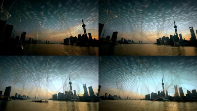 城市延时摄影上海高端商务背景片头片尾
