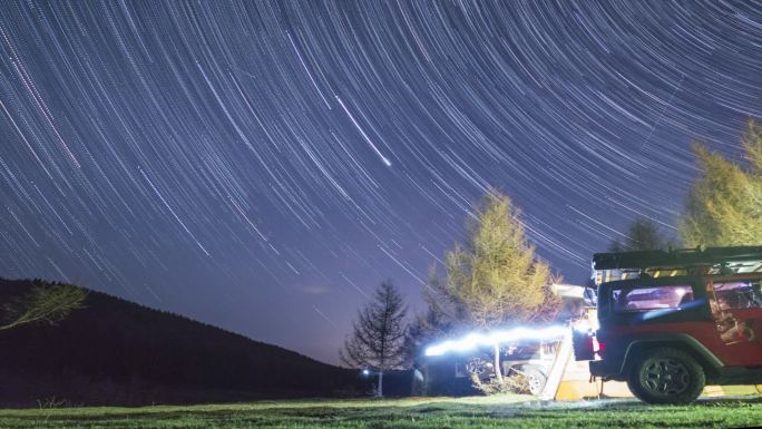 星轨露营拍摄，4K分辨率