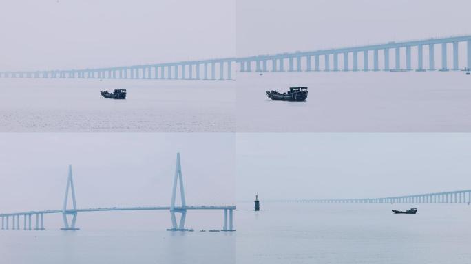 延时杭州湾跨海大桥桥梁意境4K