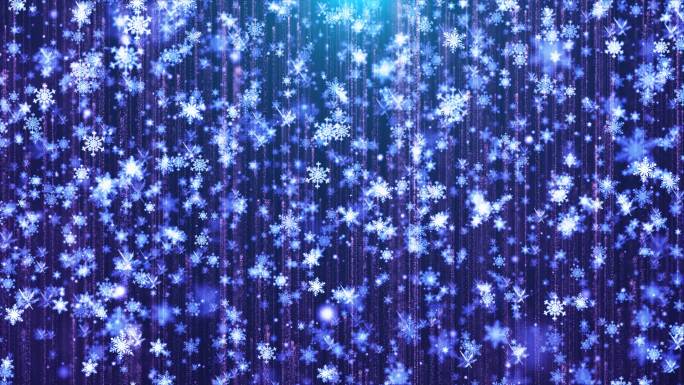 圣诞节蓝色唯美雪花庆典背景