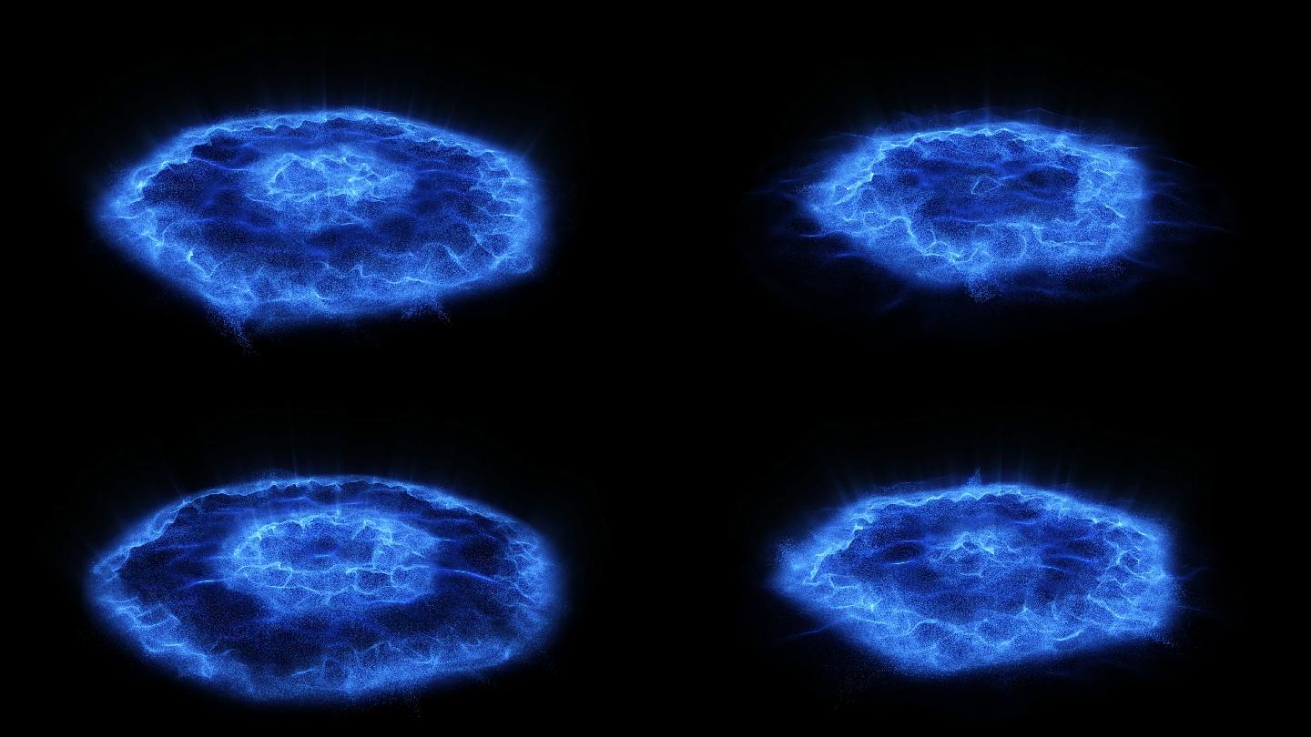 带透明通道六边形粒子电波波浪蓝色粒子视频